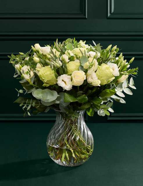 M&S Flower Market Rose Freesia & Eucalyptus Bouquet with Vase