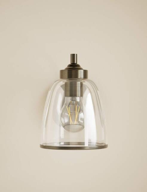 M&S Core Glass Wall Light Antique Brass