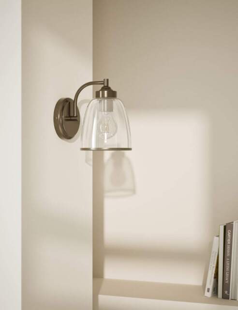 M&S Core Glass Wall Light Antique Brass