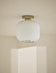 M&S Amelia Flush Ceiling Light Antique Brass