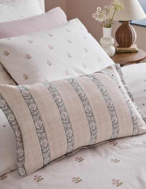 Laura Ashley Pure Cotton Semington Cushion Blue Mix