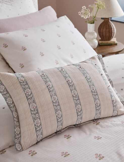 Laura Ashley Pure Cotton Semington Cushion Blue Mix