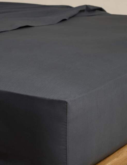 M&S Cotton Rich Fitted Sheet Charcoal