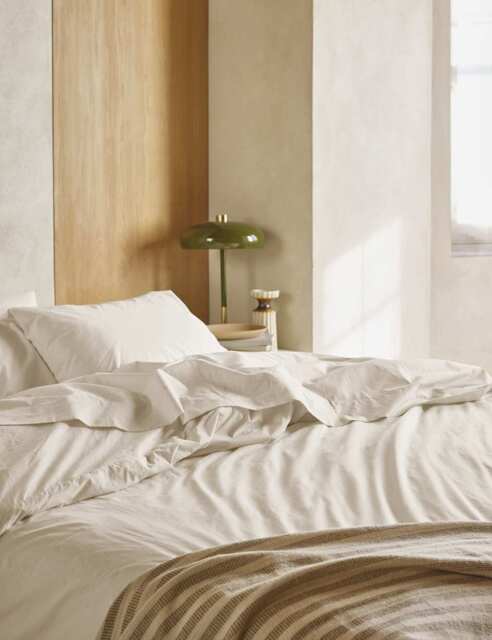 Piglet In Bed Washed Cotton Percale Duvet Cover Cream