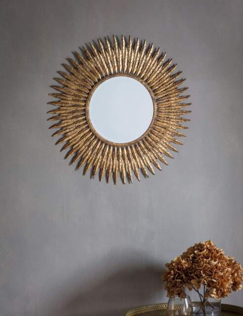 Gallery Direct Quill Small Round Wall Mirror Gold