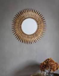Gallery Direct Quill Small Round Wall Mirror Gold