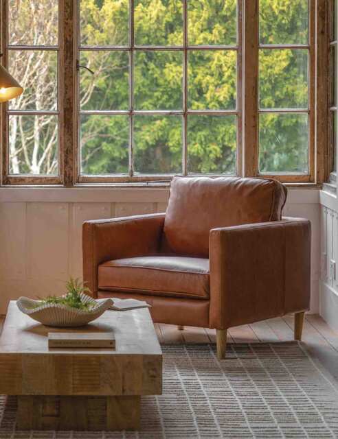 Gallery Direct Osborne Ash Leather Armchair Dark Brown