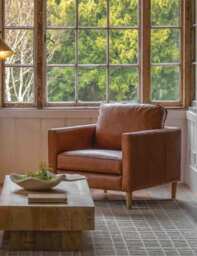 Gallery Direct Osborne Ash Leather Armchair Dark Brown
