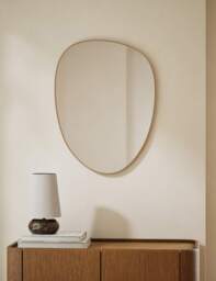 M&S Pebble Metal Curved Wall Mirror Antique Brass