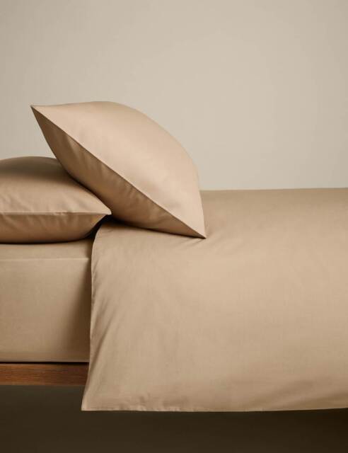M&S Cotton Rich Bedding Set Biscuit