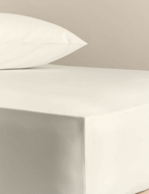 M&S Stay Cool Lyocell Rich Deep Fitted Sheet Cream