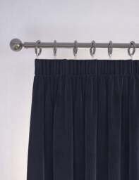 M&S Velvet Pencil Pleat Curtains Navy