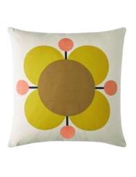 Orla Kiely Pure Cotton Atomic Flower Cushion Yellow Mix