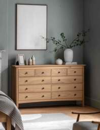 Gallery Direct Rye 10 Drawer Chest Natural