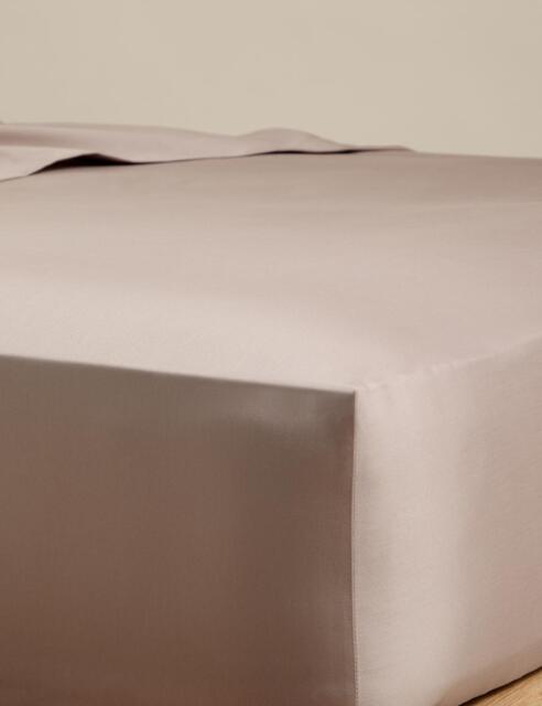 M&S Egyptian Cotton 400 Thread Count Silky Deep Fitted Sheet Putty