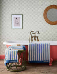 Joules Grove Stripe Towel Blue Mix
