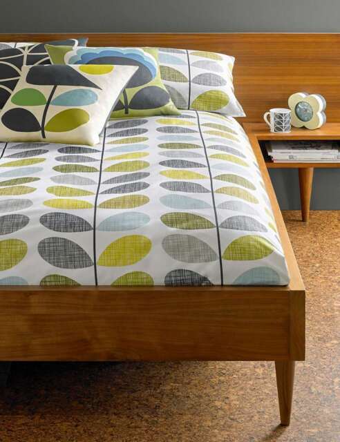 Orla Kiely Pure Cotton Scribble Stem Duvet Cover Duck Egg