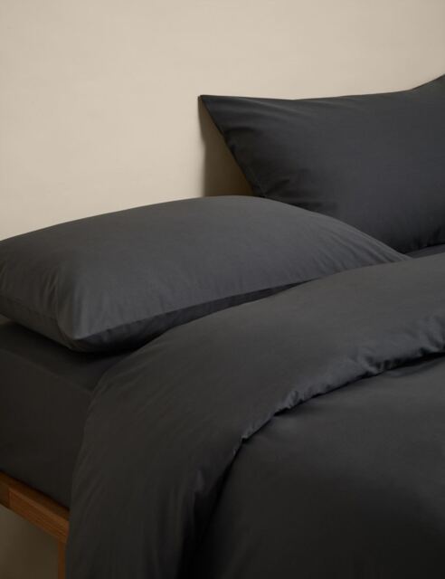M&S Cotton Rich Bedding Set Charcoal