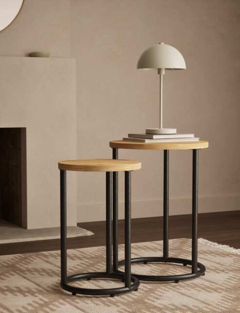 Gallery Direct Holt Round Nest of Tables Natural Mix