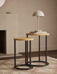 Gallery Direct Holt Round Nest of Tables Natural Mix