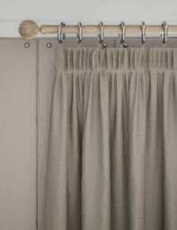 M&S Brushed Pencil Pleat Blackout Thermal Curtains Neutral