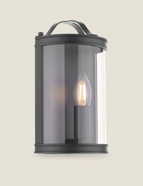Laura Ashley Harrington Metal Flush Wall Light Black