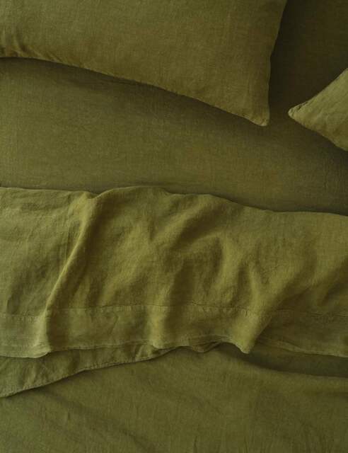 Piglet In Bed Linen Rich Fitted Sheet Olive