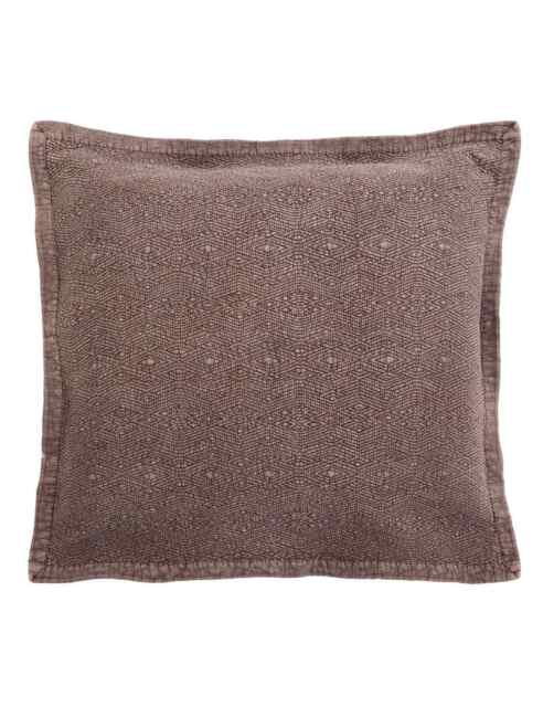 Bedeck of Belfast Pure Cotton Geometric Square Pillowcase Brown