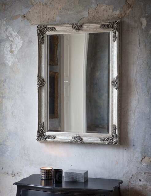 Gallery Direct Abbey Extra Large Rectangular Wall Mirror Silver