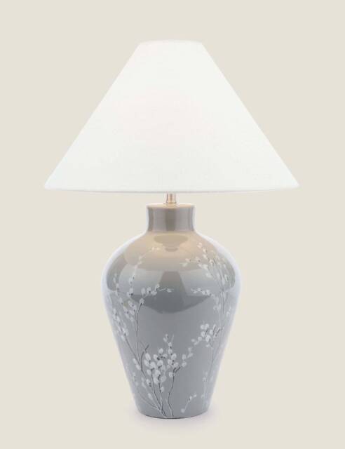 Laura Ashley Pussywillow Ceramic Table Lamp Grey