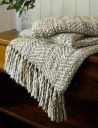 Laura Ashley Cotton Blend Liberton Throw Natural