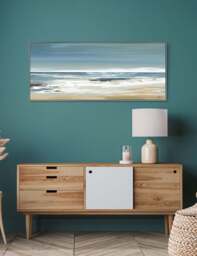 Gallery Direct Along the Coastline Framed Canvas Blue Mix