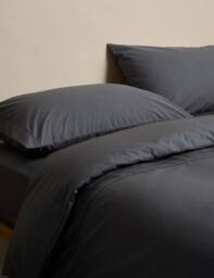 M&S Egyptian Cotton 230 Thread Count Crisp Bedding Set Charcoal