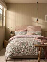 William Morris At Home Pure Cotton Sateen Rose Brick Bedding Set Pink Mix