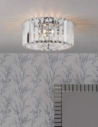 Laura Ashley Fernhurst Crystal Flush Ceiling Light Silver