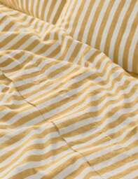 Piglet In Bed Linen Rich Striped Flat Sheet Yellow Mix