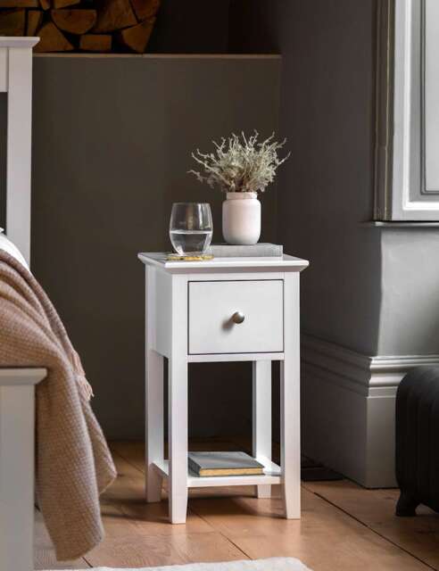 Gallery Direct Set of 2 Hastings White Bedside Tables Soft White
