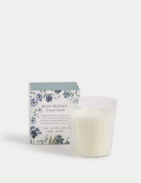 Signature Blue Blossom Scented Candle Blue Mix