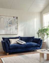 BARKER AND STONEHOUSE Irving Chenille Grand 4 Seater Sofa Navy