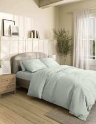M&S Pure Cotton 180 Thread Count Duvet Cover Silver Grey