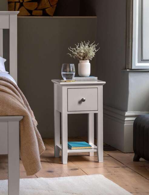 Gallery Direct Set of 2 Hastings Grey Bedside Tables Grey