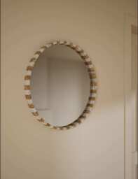M&S Marble Round Wall Mirror Brown Mix
