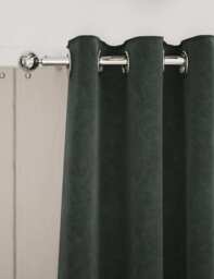 M&S Velvet Eyelet Curtains Mid Grey