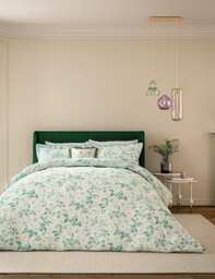 V&A Pure Cotton Briar Bloom Bedding Set Green Mix
