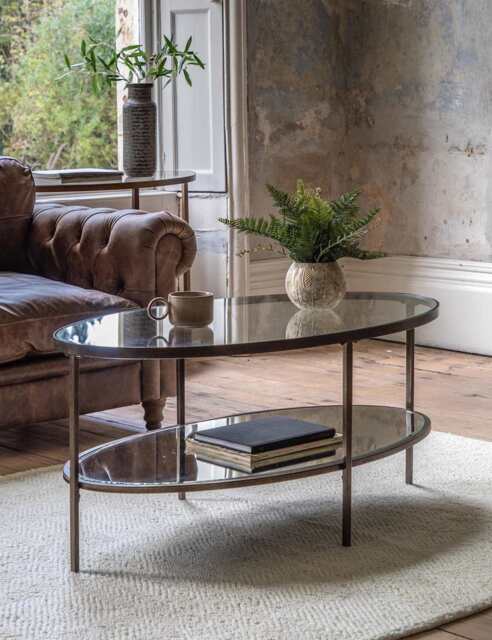 Gallery Direct Hudson Round Coffee Table Brown Mix