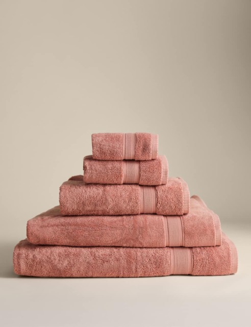 M&S Super Soft Pure Cotton Towel Soft Terracotta