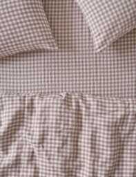 Piglet In Bed Linen Rich Gingham Fitted Sheet Pink Mix