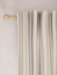 M&S Pure Cotton Striped Multiway Curtains Neutral
