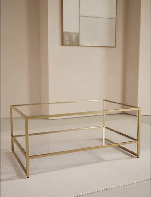 Gallery Direct Milan Metal Coffee Table Antique Brass