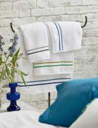 Designers Guild Pure Cotton Embroidered Towel Blue Mix
